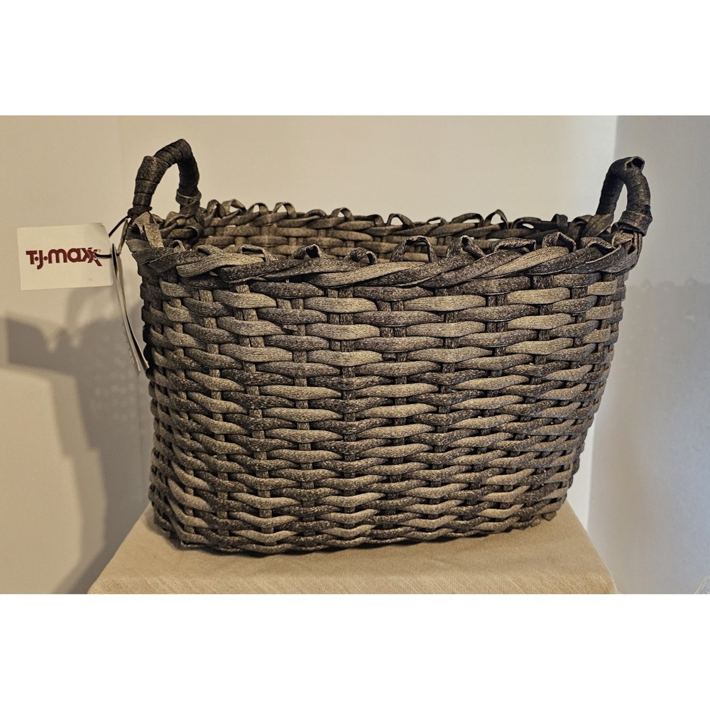 Broyhill Woven Brown Basket Handles NWT